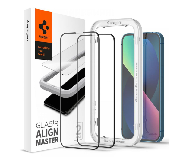 SPIGEN Szkło hartowane ALM GLASS FC 2-PACK IPHONE 13 / 13 PRO BLACK - 722246 - zdjęcie